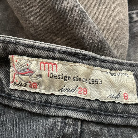 MM Madame Moto Stylish Distressed Black Washed Ankle Jeans - Picture 2 of 10